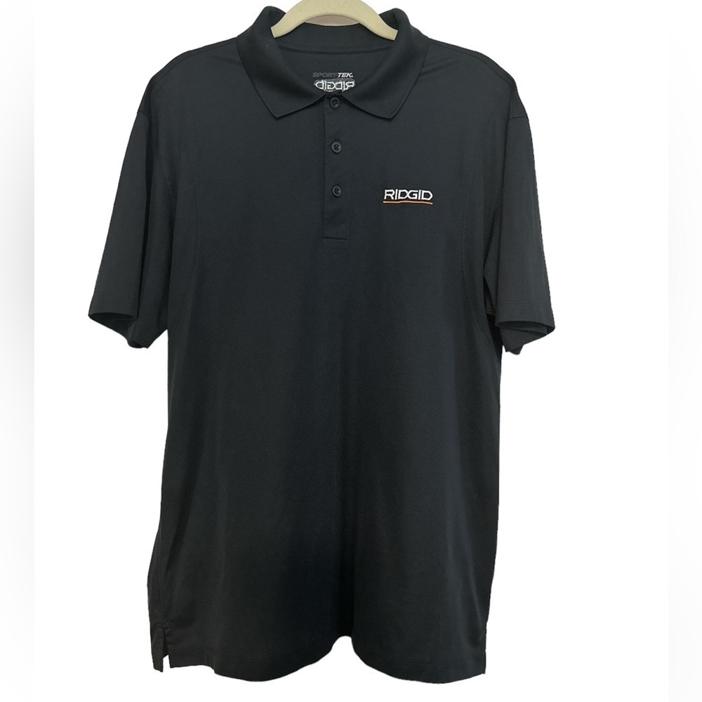 RIDGID Sport-Tek Black Polo Shirt Size L Performance Work Golf
